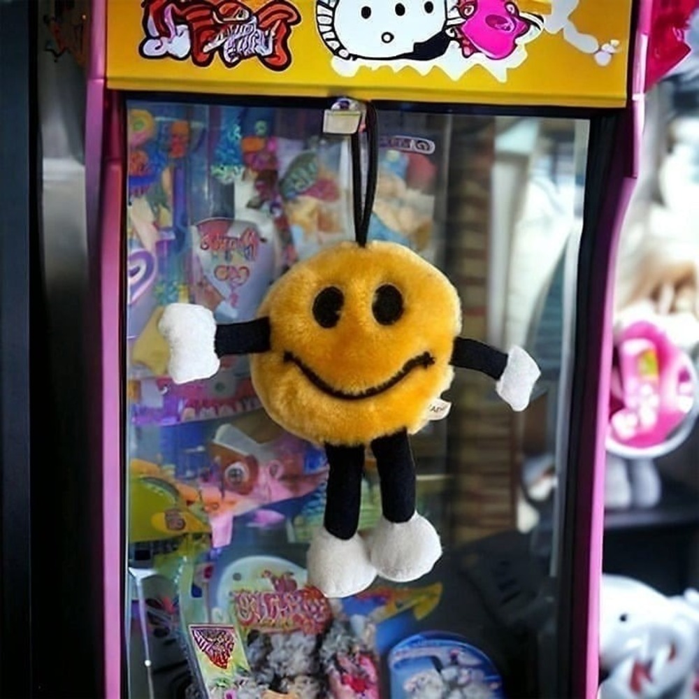 Japanese claw crane machine toy prize smiley face plush vintage stuffed japandi